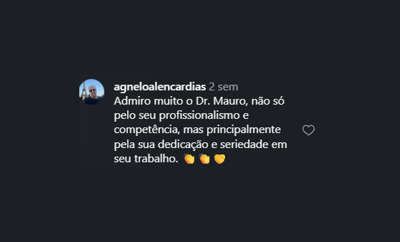 Comentário de @agnealoalencardias sobre o professor Mauro Bomfim, publicado no Instagram